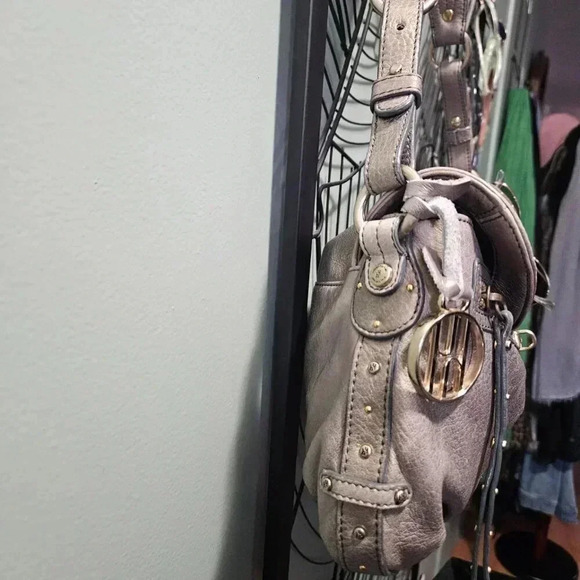 Hayden Harnett | Georgous Leather Iridescent  Greige Baguette Shoulder Bag - Picture 11 of 17